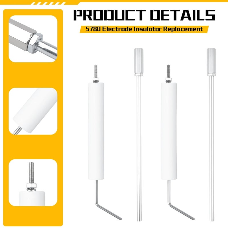 BKIFU 5780 Electrode Insulator Replacement Assembly Fits for Beckett Oil Burner Fits for AF, AFG, AR, SF and SR Burner with Blast Tube up to 9", 2-Pack - Image 3
